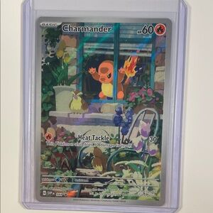 Pokemon Charmander Trading Card - Orange and Blue